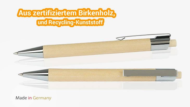 Holzkugelschreiber mit Holzdrücker