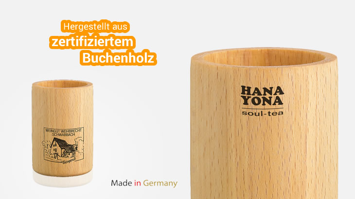 Stiftebecher aus Buchenholz