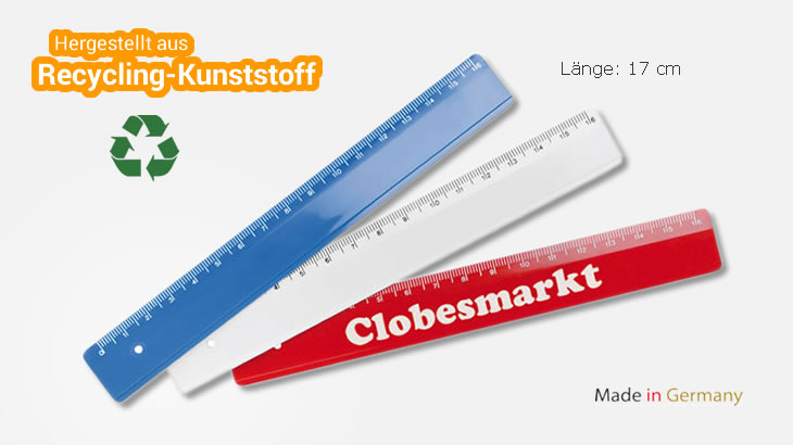 Lineal aus Recycling-Kunststoff (17cm)