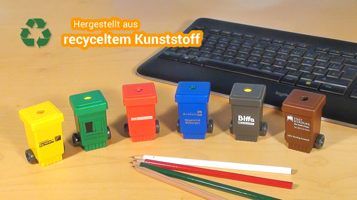 Spitzer Mülltonne aus Recycling-Kunststoff