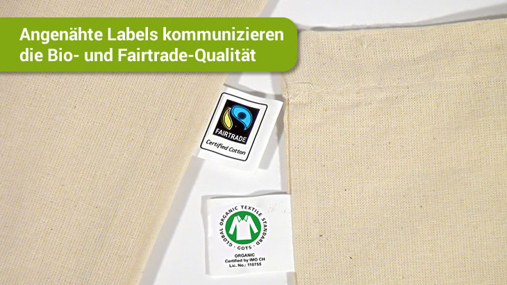 Stofftasche mit langen Henkeln (Fairtrade / Bio)