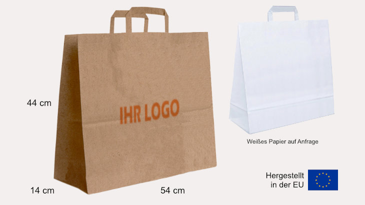 Braune Papiertasche mit Papiergriff 54 x 14 x 44 cm 