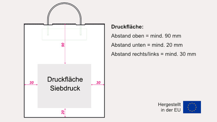 Papiertüten Druckfläche