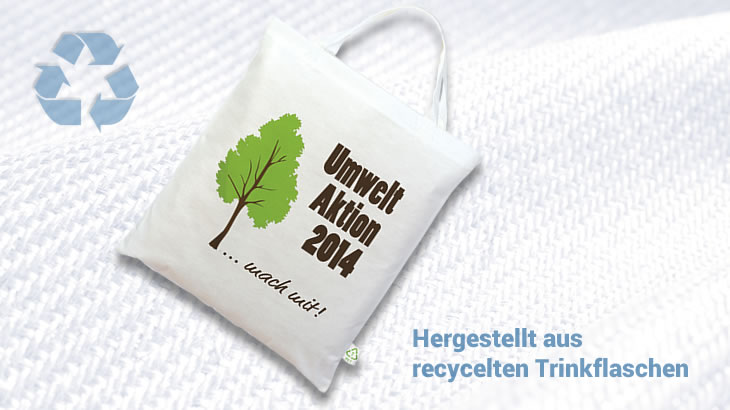 PET-Recyclingtasche, kurze Henkel