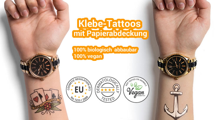 Organic Klebetattoo Nature mit Papierabdeckung