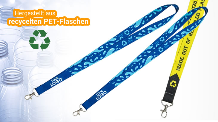 Lanyard Schlüsselband aus Recycling PET