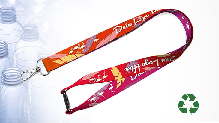 Recycling-Lanyard aus rPET mit Sicherheitsverschluss