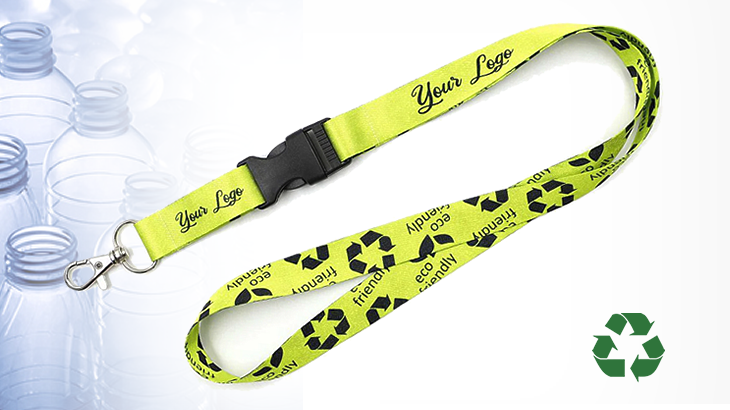 Recycling-Lanyard aus rPET mit Schnappverschluss