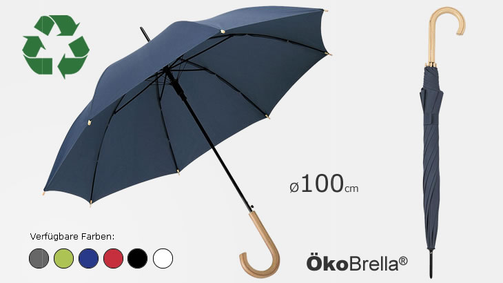 Recycling Stockschirm ÖkoBrella Hakengriff