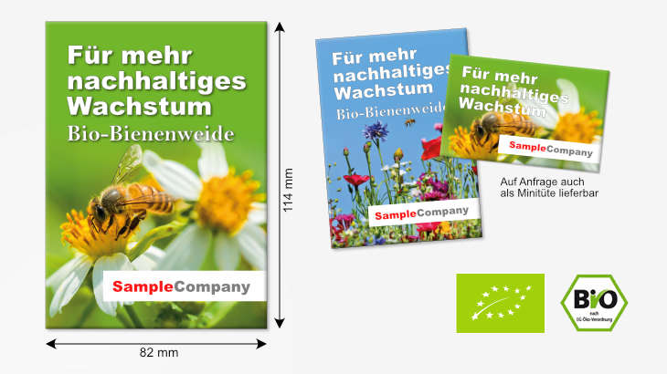 Bio-Samentüte mit bienenfreundlicher Mischung