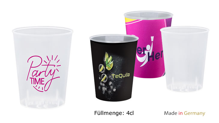 Mehrwegbecher SHOT-CUP 4cl aus Biokunststoff