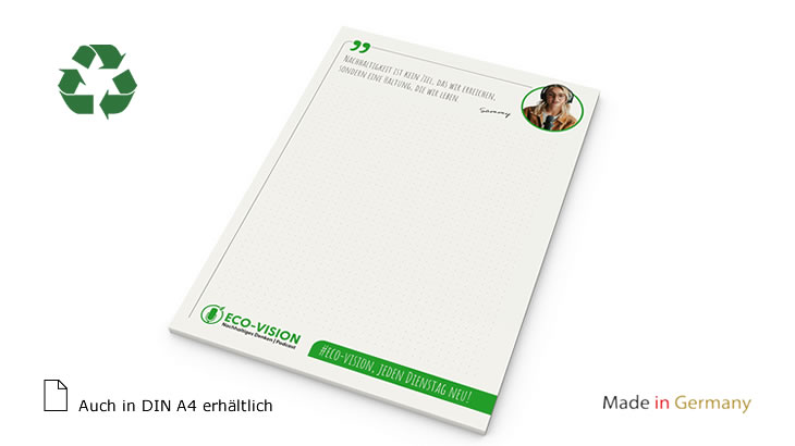 Notizblock aus Recycling-Papier