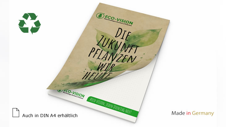Notizblock aus Recyclingpapier