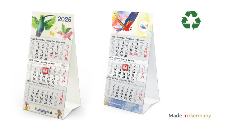 Tischkalender Mini aus Recycling-Papier
