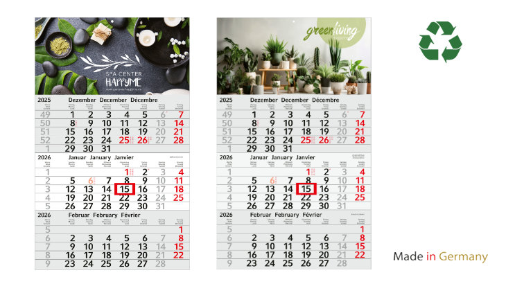 3-Monatsplaner aus Recycling-Papier