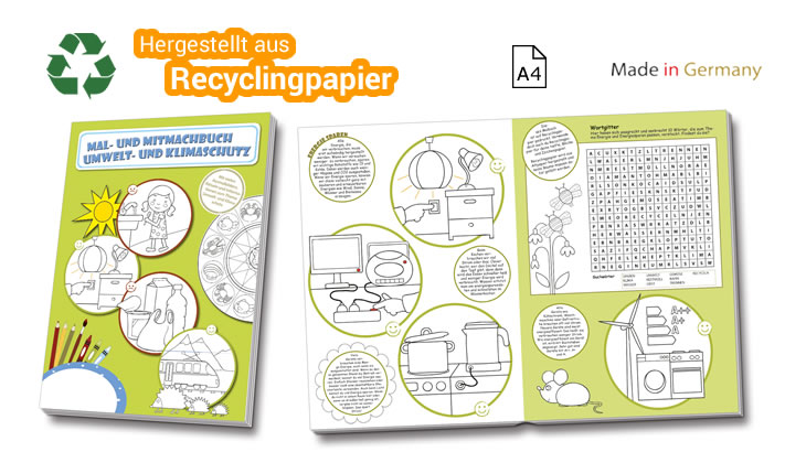 Malbuch Klimaschutz aus Recyclingpapier