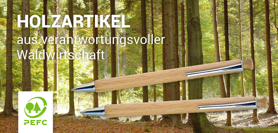 Werbeartikel aus zertifiziertem Holz