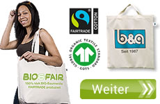 Fairtrade-Stofftaschen aus Bio-Baumwolle