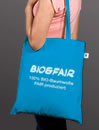 Blaue Fairtrade-Stofftasche aus Bio-Baumwolle
